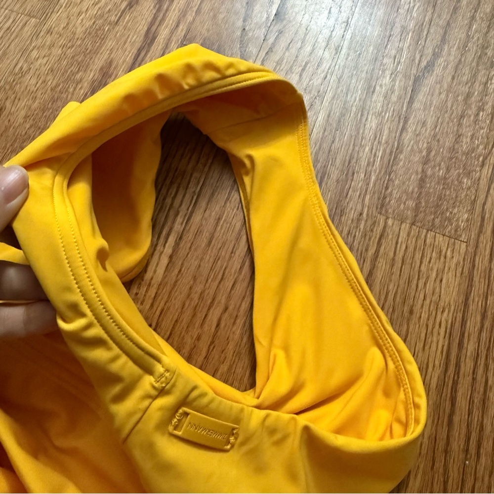 Zimmerman Knotted cutout bandeau swimsuit in saffron size 8 - Picture 13 of 16